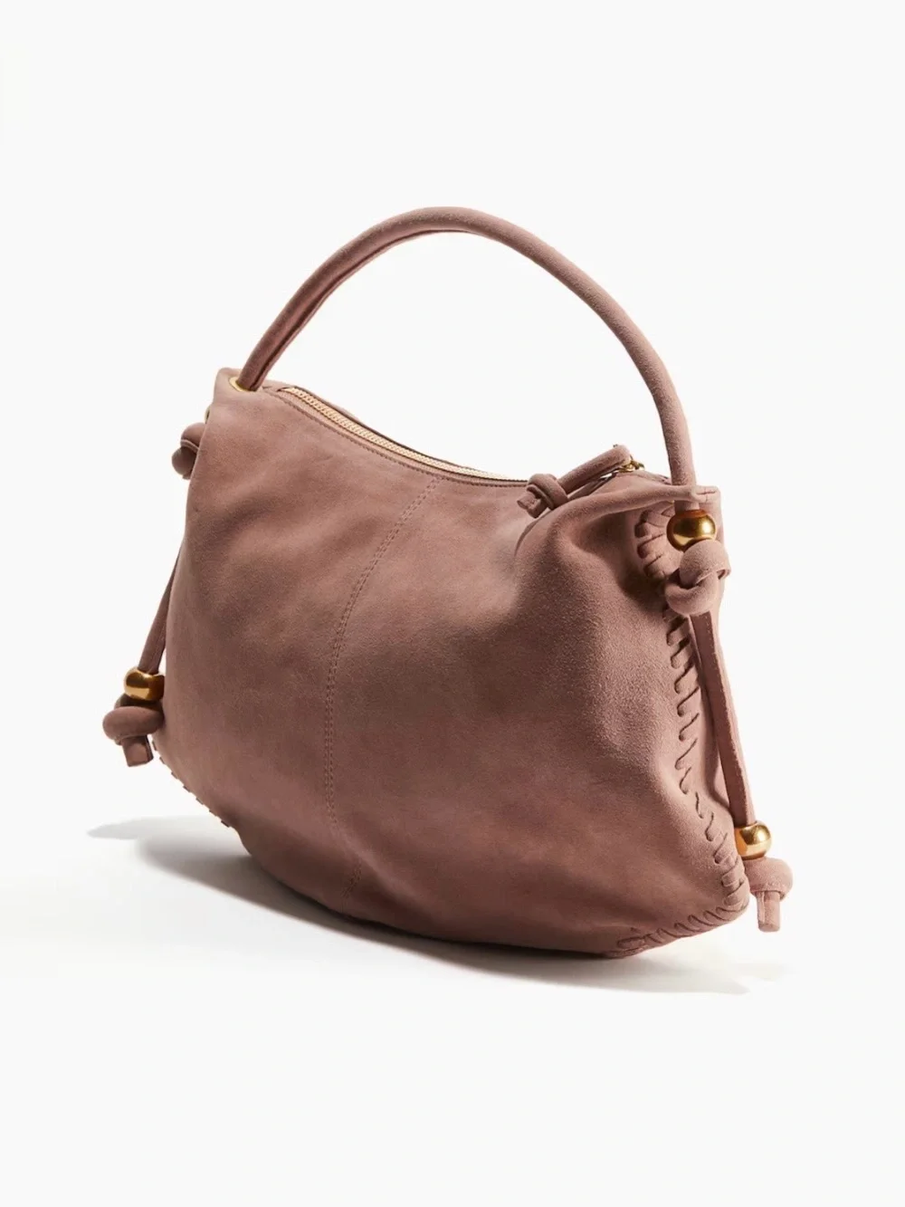 NWOT HM Premium Limited Ed Soldout Capsule Suede Hobo Shoulder Bag Dusty Rose